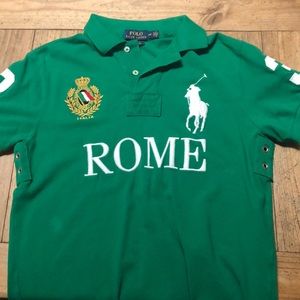 men’s small green polo